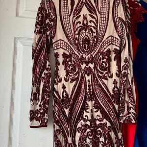 Long sleeve sequin dress